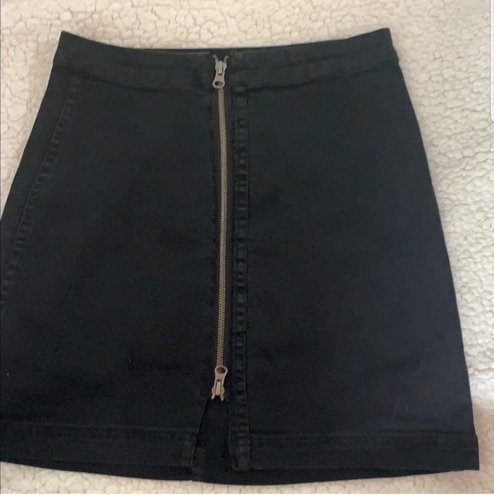 Free people black zipper skirt